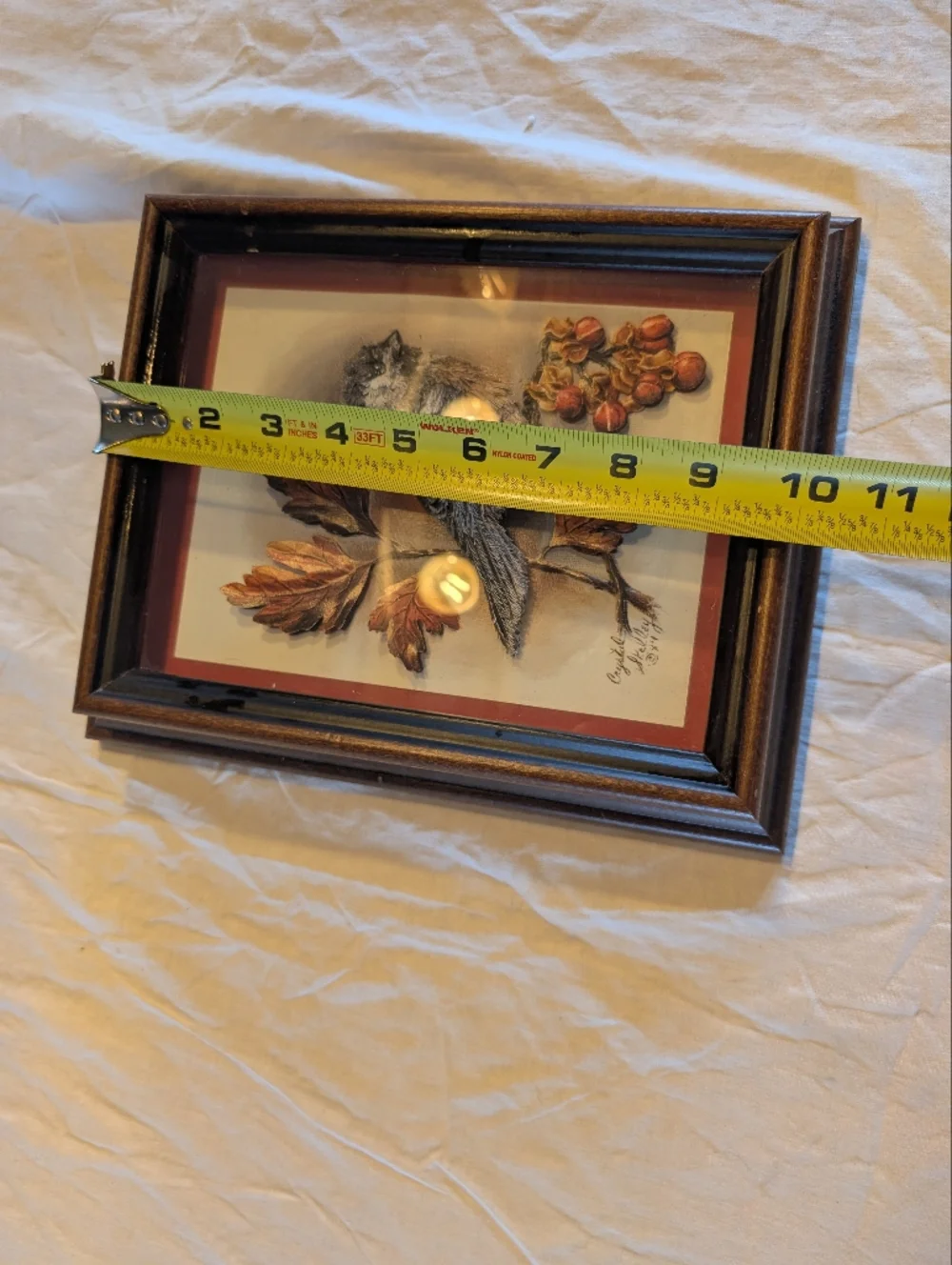 2/40$ Vintage Brown and Maroon Framed 3D Bird Wall Art - Picture 6 of 7